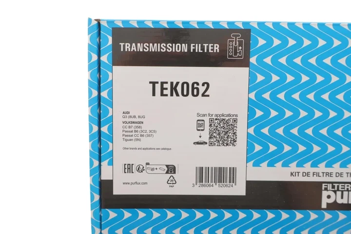 Фільтр АКПП Audi Q3 / VW CC / Passat / Tiguan 2.0 TFSI 11-18 (к-кт з прокладкою) Purflux TEK062 - изображение 2