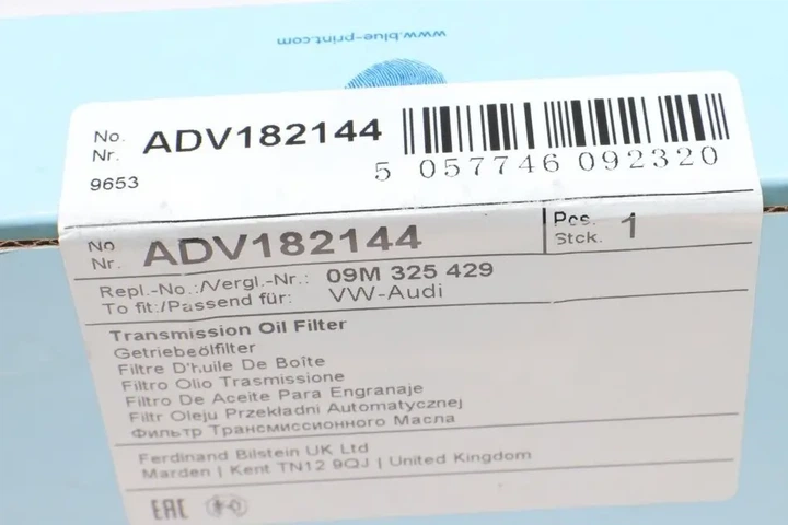 Фільтр АКПП Audi Q3/ VW CC/ Passat/ Tiguan 2.0 TFSI 11- BLUE PRINT ADV182144 - изображение 5
