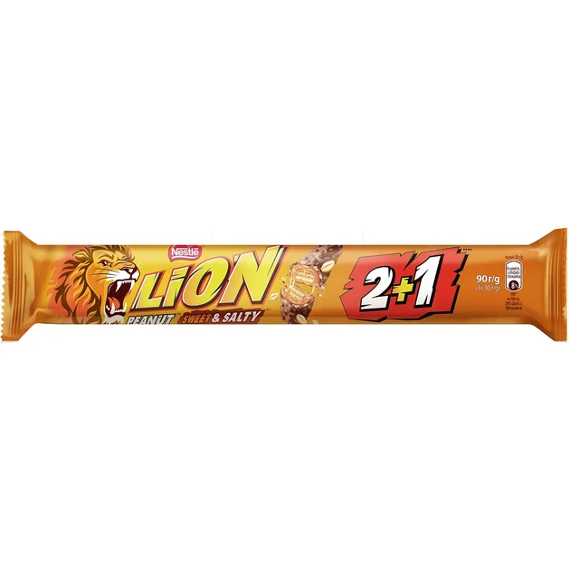 Упаковка батончиків Lion Peanut Sweet & Salty з м'якою карамеллю та арахісом 2+1 90 г х 24 шт - Фото 2 Упаковка батончиків Lion Peanut Sweet & Salty з м'якою карамеллю та арахісом 2+1 90 г х 24 шт - изображение 2