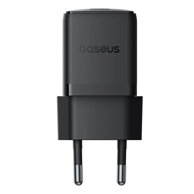 Мережевий зарядний пристрій з кабелем Baseus Palm Fast Charger 1C 20W EU Cosmic Black set USB-C to iP 20W 1m - зображення 3