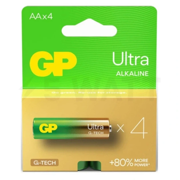 Батарейка GP LR6/AA ULtra Alkaline (4шт) (4891199027598) - Фото 1 Батарейка GP LR6/AA ULtra Alkaline (4шт) (4891199027598) - зображення 1