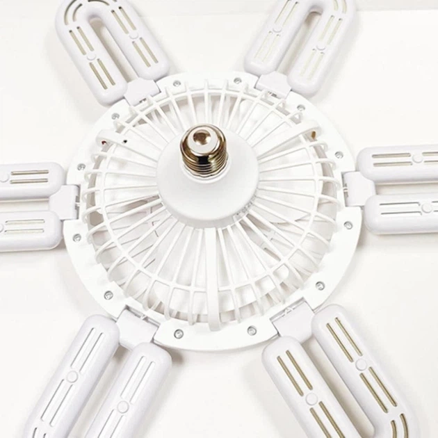 LED лампа с вентилятором AY1033 60W E28 складная потолочная с охлаждением пластиковая белая - изображение 7