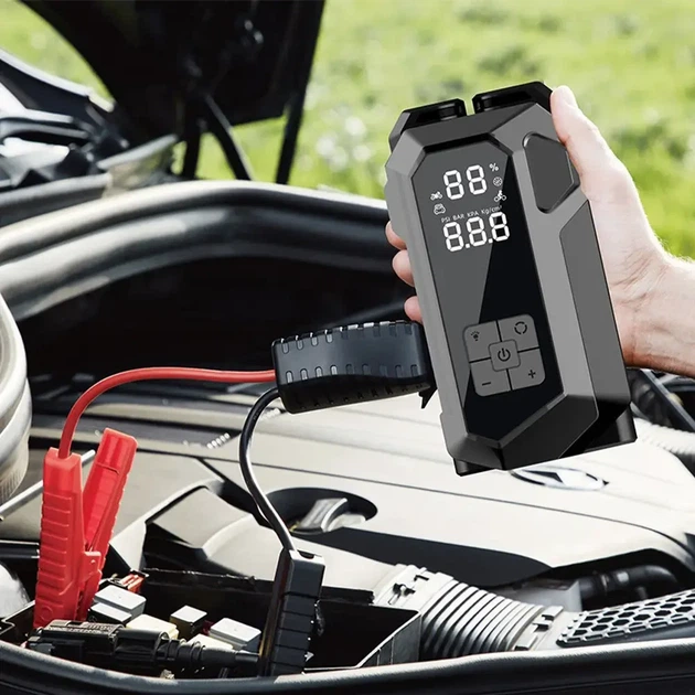 Пусковое устройство JUMP STARTER 18B 4в1 16000mAh 2000A с компрессором для авто автомобильный бустер 10411 - Фото 3 Пусковое устройство JUMP STARTER 18B 4в1 16000mAh 2000A с компрессором для авто автомобильный бустер 10411 - изображение 3