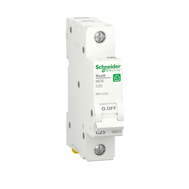 Автоматичний вимикач RESI9 1Р 25А 6kA C R9F12125 Schneider Electric - Фото 1 Автоматичний вимикач RESI9 1Р 25А 6kA C R9F12125 Schneider Electric - зображення 1