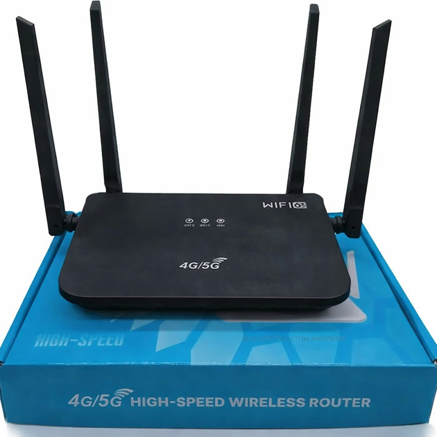 WiFi 4G/5G роутер SIM-карта 4 антенны, до 300 Мбит/с, Wi-Fi маршрутизатор для дома и дачи, Черный - изображение 2