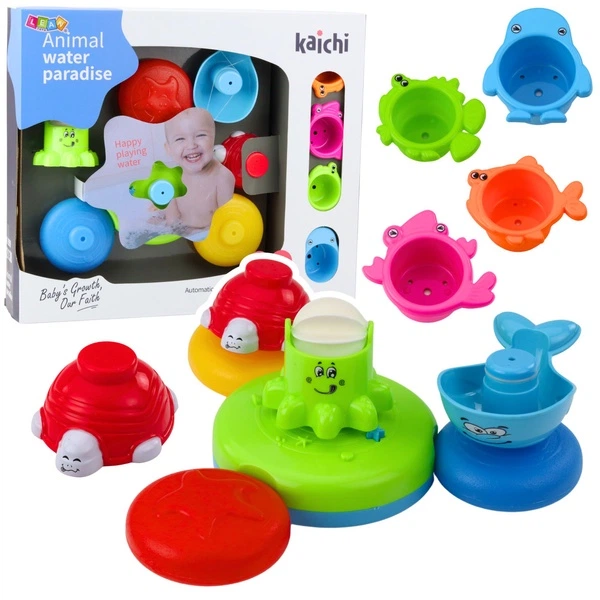 Zestaw zabawek do kąpieli Lean Toys z fontanną i zwierzątkami Wielokolorowa (713918) (5905991051480) - obraz 2