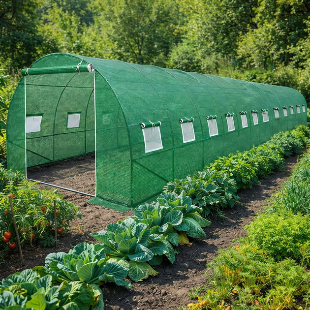 Теплица садовая пленочная армированная 12×3×2 м парник 36 м2 з вікнами Garden Line - изображение 2