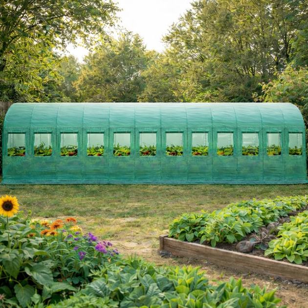 Теплица садовая пленочная армированная 12×3×2 м парник 36 м2 з вікнами Garden Line - изображение 6
