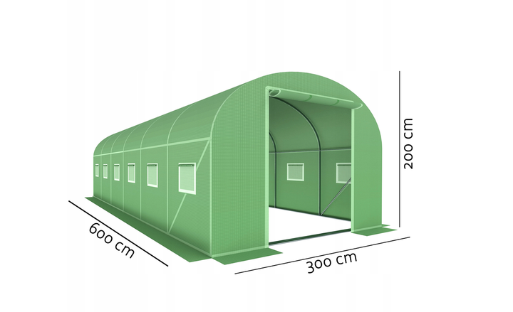 Теплица садовая пленочная армированная 6×3×2 м парник 18 м2 с окнами Garden Line - изображение 3