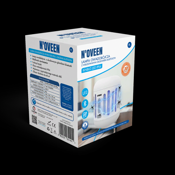 Пастка комах з Bluetooth динаміком і акумулятором IKN863 LED Noveen IPX4, до 40 кв. м. - зображення 3