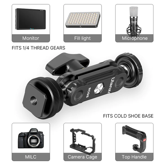 Шарнирное крепление Ulanzi R098 Double Ball Heads with Code Shoe Mount (UV-2954 R098) - изображение 7