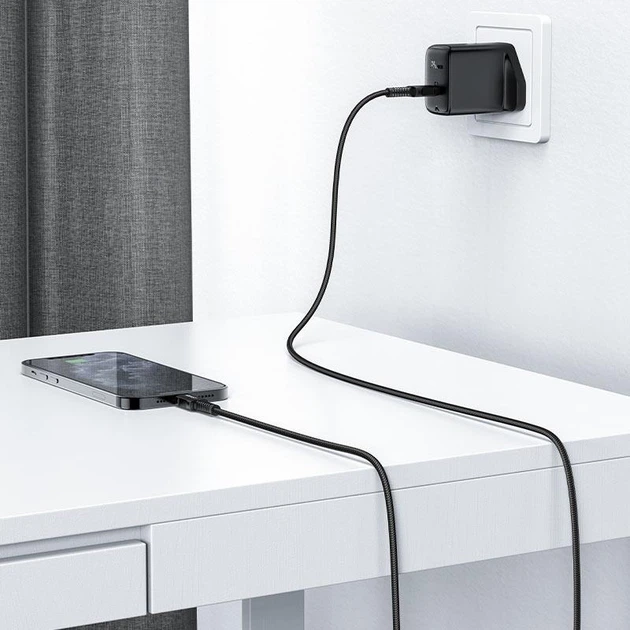 Кабель ACEFAST C4-01 Type-C to iP 3A, 30W, 1.8m, nylon, zinc connectors, Black - изображение 7