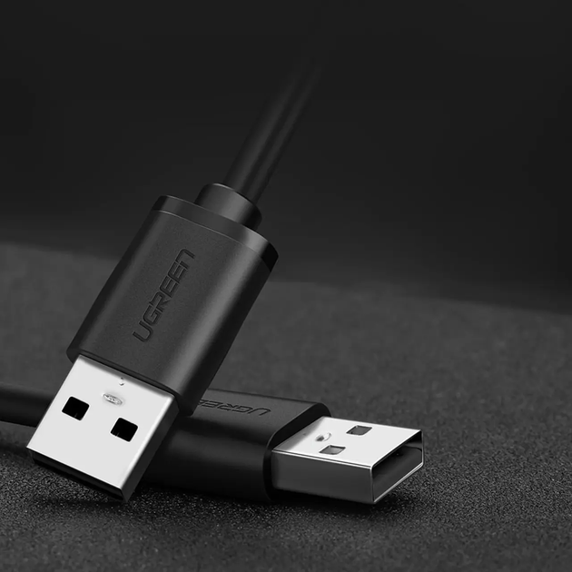 Кабель UGREEN US102 USB 2.0 A Male to A Male Cable 1m (Black)(10309) - Фото 3 Кабель UGREEN US102 USB 2.0 A Male to A Male Cable 1m (Black)(10309) - зображення 3