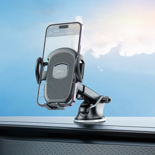 Автодержатель для телефона HOCO H9 General car holder(center console) Black - Фото 7 Автодержатель для телефона HOCO H9 General car holder(center console) Black - изображение 7