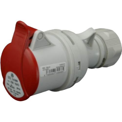 Розетка стационарная наружная ЕТІ ES-3253 IP44 32A 400V 3P+N+PE с заземления Белый - изображение 4