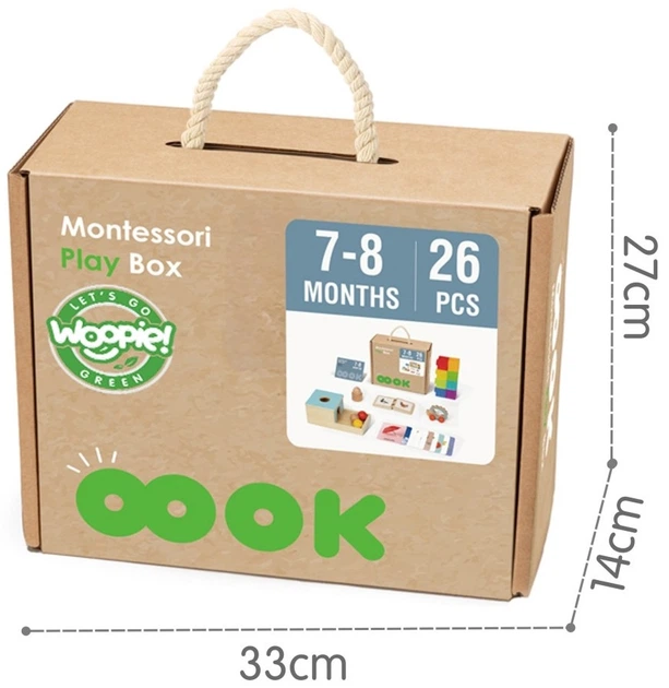 Розвиваючий набір Woopie Green Сенсорна коробка XXL Монтессорі 6в1 26 елементів (5906280658151) - зображення 3