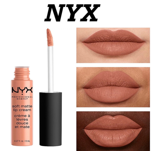 Рідка помада з матовим фінішем Nyx Soft Matte Lip Cream Athens SMLC15 персиковий беж 8 мл - зображення 3