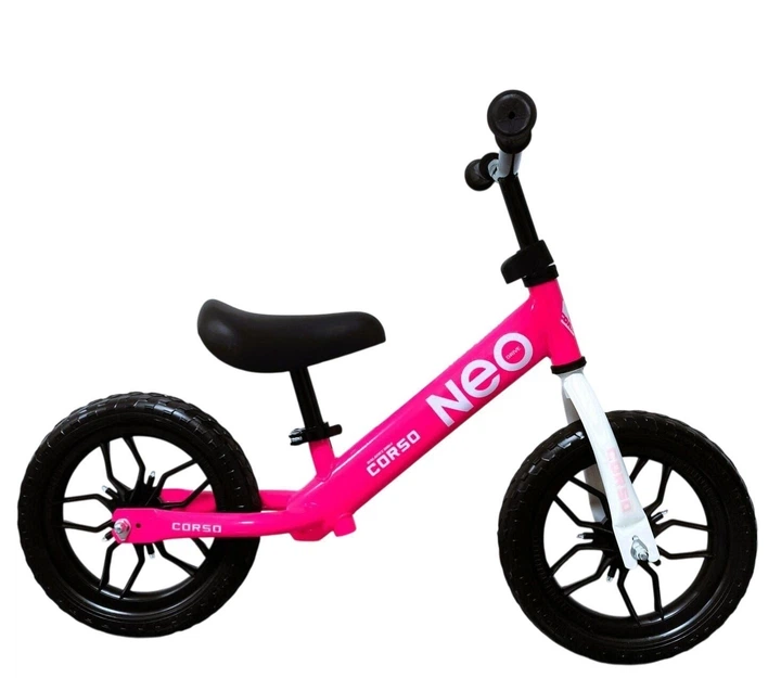 Беговел (велобег, ранбайк, балансбайк) Corso NEO 12 EN-28197 (двухколесный, колеса 12 дюймов из EVA, рама: сталь, до 25 кг) Розовый - Фото 2 Беговел (велобег, ранбайк, балансбайк) Corso NEO 12 EN-28197 (двухколесный, колеса 12 дюймов из EVA, рама: сталь, до 25 кг) Розовый - изображение 2