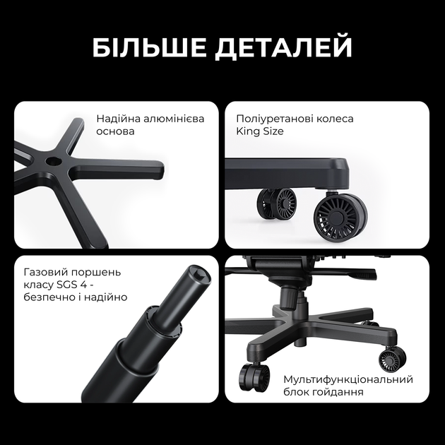 Кресло игровое Anda Seat Kaiser 2 Size XL до 180 кг Black (AD12XL