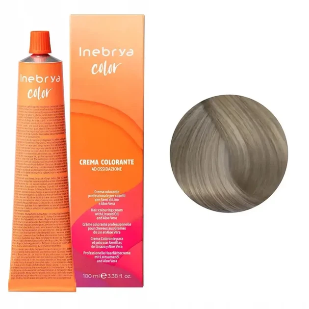 Крем-краска для волос Inebrya Color Linseed Oil and Aloe Vera 12/11 очень светлый платиновый блондин 100 мл - изображение 2