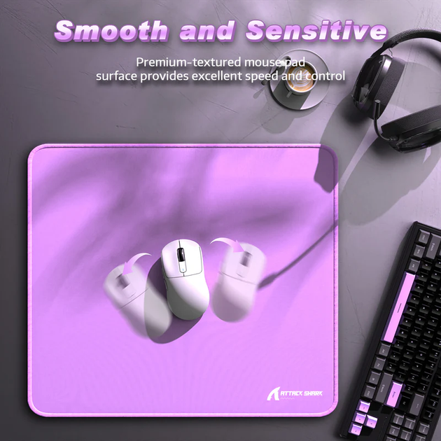 Ігровий килимок Attack Shark CM02 / 40*45 см / Purple - Фото 3 Ігровий килимок Attack Shark CM02 / 40*45 см / Purple - зображення 3