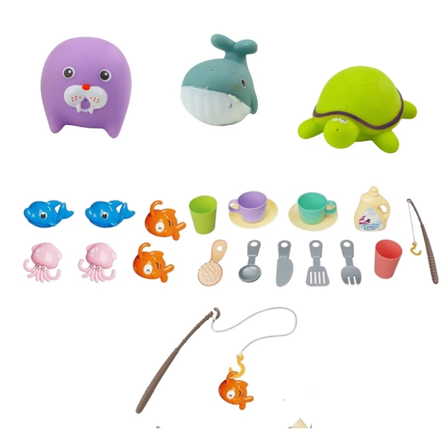Набір іграшок для купання Lean Toys Рибальський човен з циркуляцією води та аксесуарами Біло-червоний (743382) (5905991083122) - зображення 2