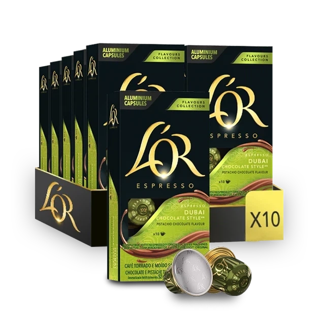 Кофе в капсулах Nespresso L'OR Espresso Dubai Chocolate Style 100% arabica 10 алюминиевых капсул (Интенсивность 8) - изображение 3