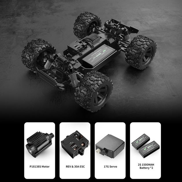 RC машинка MJX Hyper Go 18208 4WD Brushless з металевою трансмісією, дрифт та офроуд модель 1:18, 2 АКБ, 2 корпуси - зображення 7