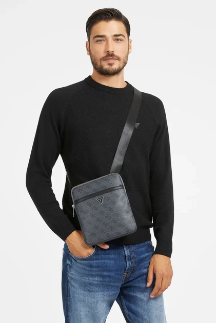 Чоловіча сіра сумка з візерунком VEZZOLA SMART Guess OS HMEVZLP2223 - изображение 2