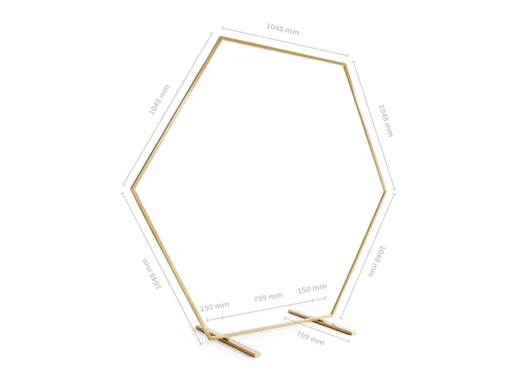 Стійка для фону PartyDeco шестикутник 40 x 20 x 80 см Золота SNT1 (5900779131040) - зображення 2