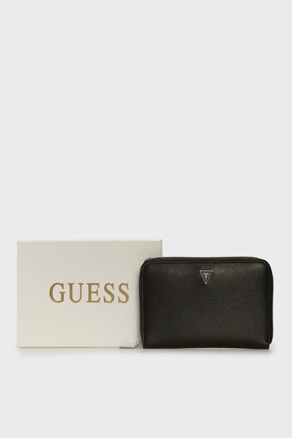 Чоловічий чорний шкіряний гаманець NYON Guess OS SMLYSLLEA28 - Фото 5 Чоловічий чорний шкіряний гаманець NYON Guess OS SMLYSLLEA28 - изображение 5