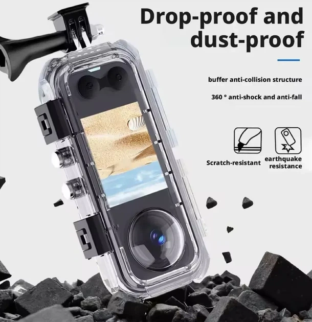 Аквабокс водонепроникний кейс з полікарбонату для екшн-камери Insta360 X5 до 45 м - зображення 3