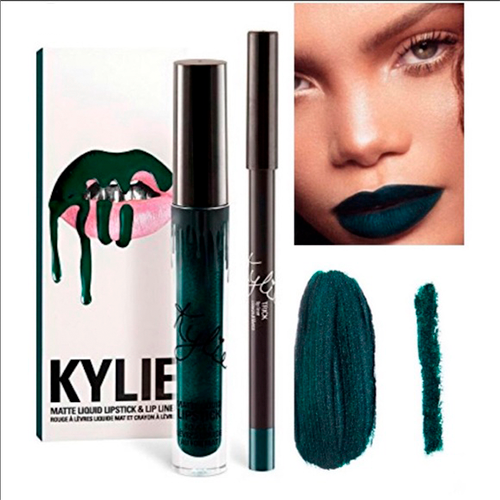 Рідка матова помада з олівцем для губ 2в1 Kylie 8611 Green - зображення 2