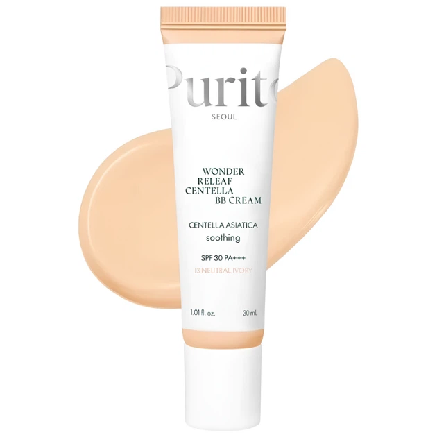 BB крем с экстрактом центеллы 13 SPF 30 Purito Wonder Releaf Centella BB Natural Ivory 30 мл - Фото 1 BB крем с экстрактом центеллы 13 SPF 30 Purito Wonder Releaf Centella BB Natural Ivory 30 мл - изображение 1