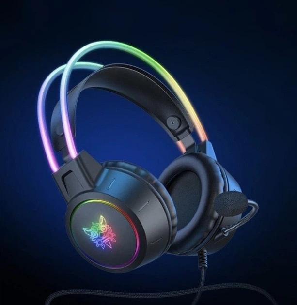 Игровые наушники проводные Onikuma X15 PRO геймерская гарнитура с микрофоном и RGB подсветкой Black (19113) - изображение 2