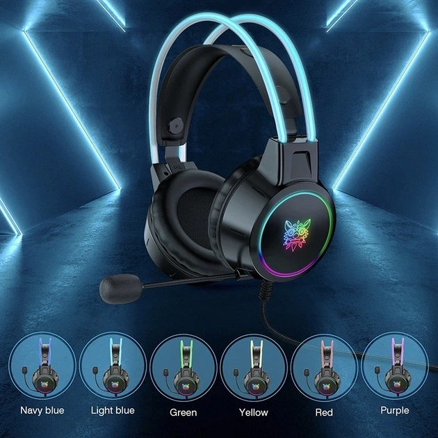 Игровые наушники проводные Onikuma X15 PRO геймерская гарнитура с микрофоном и RGB подсветкой Black (19113) - изображение 5