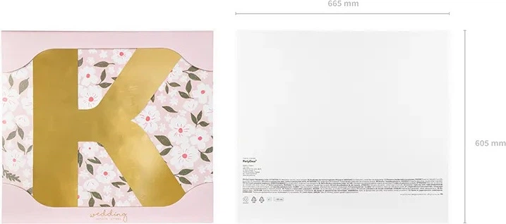 Litera lustrzana PartyDeco K 54 x 60 cm Złota (5904555004641) - obraz 3