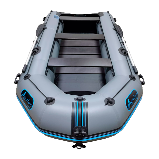 Надувний п'ятимісний човен ПВХ Avalon АТ350 / 3,5 м / 5-х місний / моторний / рейковий настил / пересувні сидіння / ⌀44 см / Сірий - зображення 5