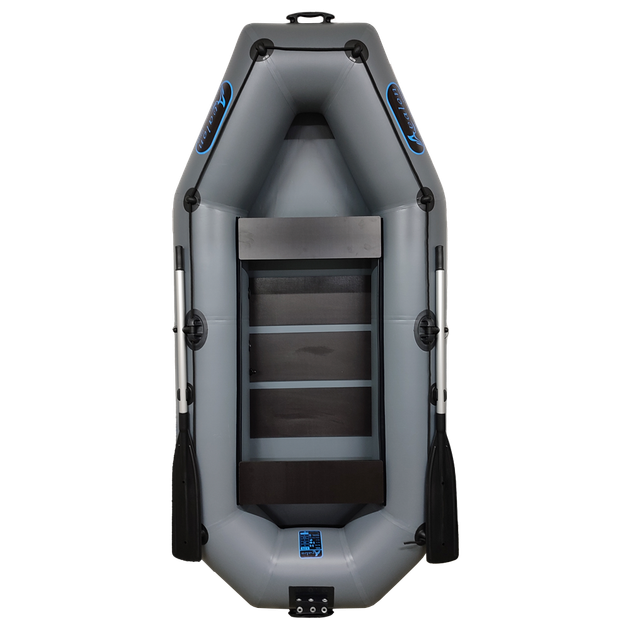 Надувная двухместная лодка ПВХ Avalon А270 / 2,7 м / 2-х местный / гребной / рельсовый настил / передвижные сиденья / ⌀36 см / Серый - Фото 1 Надувная двухместная лодка ПВХ Avalon А270 / 2,7 м / 2-х местный / гребной / рельсовый настил / передвижные сиденья / ⌀36 см / Серый - изображение 1