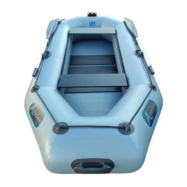 Надувная двухместная лодка ПВХ Avalon А270 / 2,7 м / 2-х местный / гребной / рельсовый настил / передвижные сиденья / ⌀36 см / Серый - Фото 3 Надувная двухместная лодка ПВХ Avalon А270 / 2,7 м / 2-х местный / гребной / рельсовый настил / передвижные сиденья / ⌀36 см / Серый - изображение 3