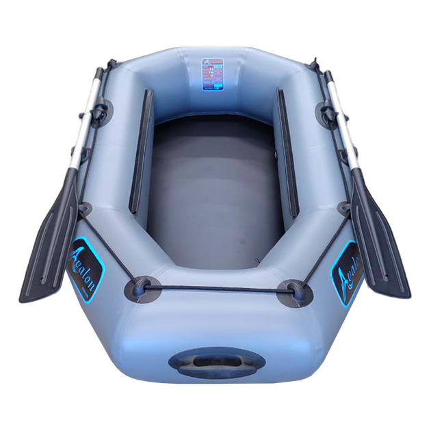 Надувная одноместная лодка ПВХ Avalon А200 / 2 м / 1 местный / гребной / рельсовый настил / передвижные сиденья / ⌀32 см / Серый - изображение 4