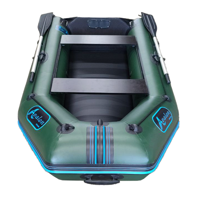 Надувная двухместная лодка ПВХ Avalon АТ270 / 2,7 м / 2-х местный / моторный / рельсовый настил / передвижные сиденья / ⌀36 см / Зеленый - Фото 5 Надувная двухместная лодка ПВХ Avalon АТ270 / 2,7 м / 2-х местный / моторный / рельсовый настил / передвижные сиденья / ⌀36 см / Зеленый - изображение 5