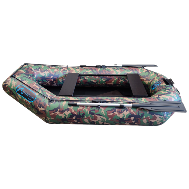 Надувная двухместная лодка ПВХ Avalon А250 / 2,5 м / 2-х местный / гребной / рельсовый настил / передвижные сиденья / ⌀36 см / Камуфляж - изображение 5