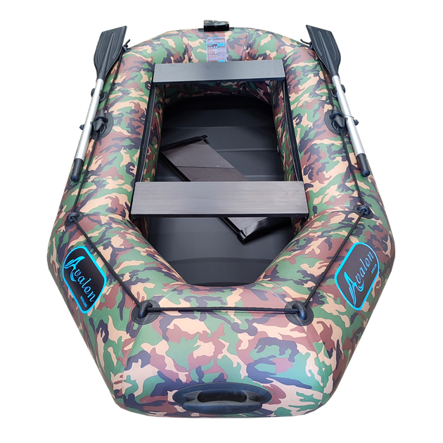 Надувная двухместная лодка ПВХ Avalon А250 / 2,5 м / 2-х местный / гребной / рельсовый настил / передвижные сиденья / ⌀36 см / Камуфляж - изображение 6