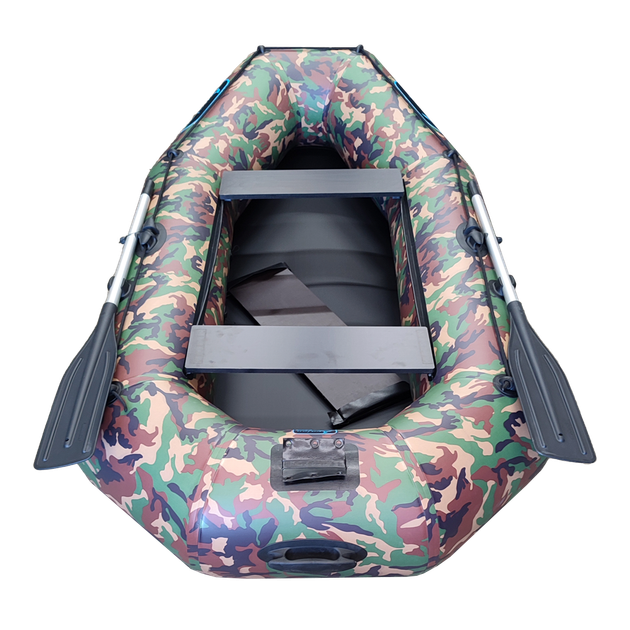 Надувная двухместная лодка ПВХ Avalon А250 / 2,5 м / 2-х местный / гребной / рельсовый настил / передвижные сиденья / ⌀36 см / Камуфляж - изображение 7