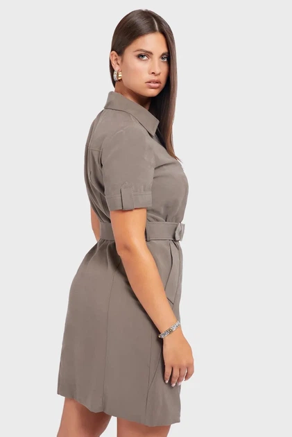 Жіноче оливкове плаття CLEA Guess S W2YK26.WE0K0 - Фото 3 Жіноче оливкове плаття CLEA Guess S W2YK26.WE0K0 - зображення 3