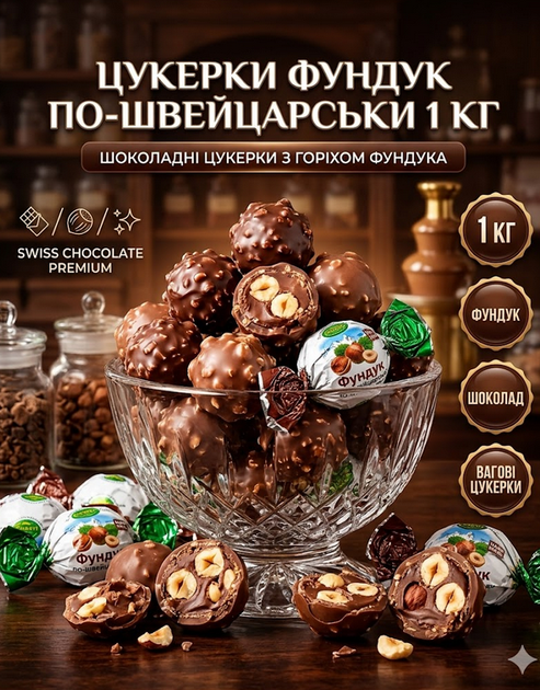 Конфеты весовые шоколадные Amanti Фундук по-швейцарски с целым обжаренным фундуком 1 кг - Фото 1 Конфеты весовые шоколадные Amanti Фундук по-швейцарски с целым обжаренным фундуком 1 кг - изображение 1