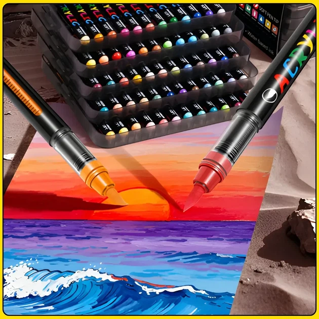 Акриловые маркеры Acrylic MAP-13 36 цветов, кисть, быстрое высыхание - Фото 6 Акриловые маркеры Acrylic MAP-13 36 цветов, кисть, быстрое высыхание - изображение 6