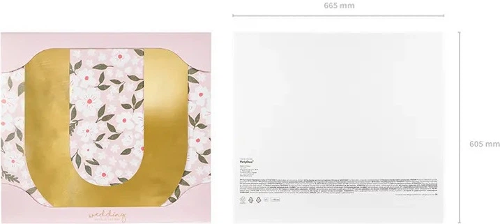 Літера дзеркальна PartyDeco U 52 x 61 см Золотиста (5904555004733) - зображення 3