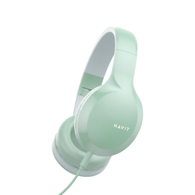 Навушники дротові накладні HAVIT HV-H100d Green з мікрофоном - Фото 3 Навушники дротові накладні HAVIT HV-H100d Green з мікрофоном - изображение 3